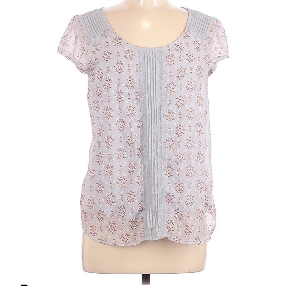 LC LAUREN CONRAD peach floral top woman’s medium